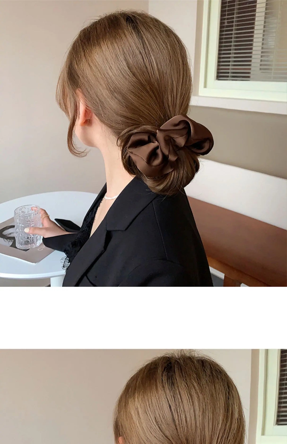 Korean Woman Elegant Satin Elastics Hair Band Solid Color Scrunchies Hair Ties Ladies Ponytail Holder Girls Hair Accessories
