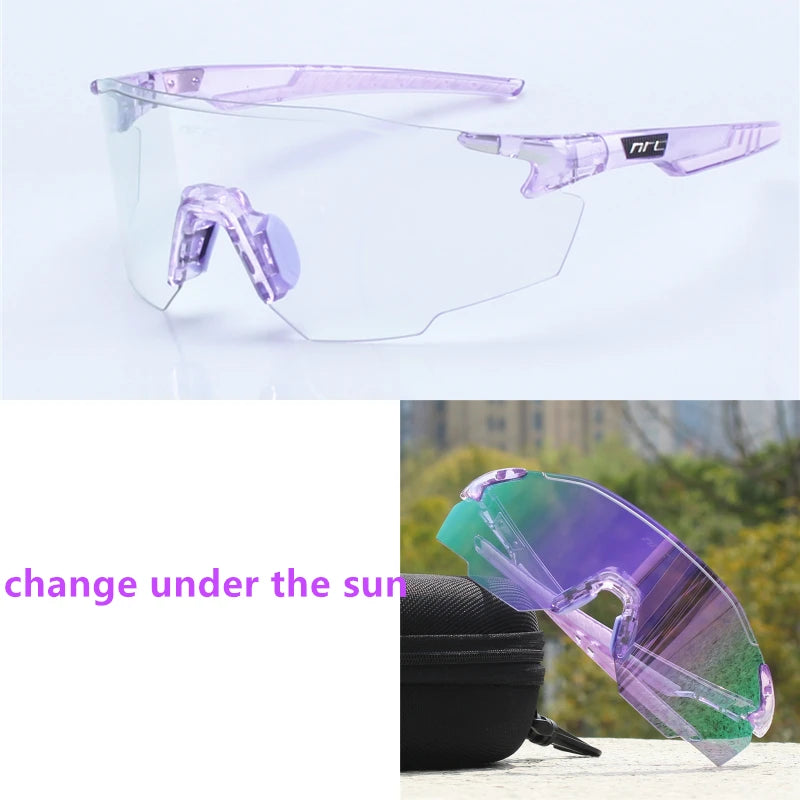 1 Lens NRC Cycling Sunglasses UV400 TR90 Sports Bicycle Glasses MTB Mountain Bike Fishing Hiking Riding Eyewear for Men Women