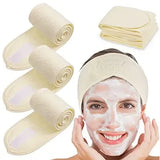 3pcs Women Soft Toweling Headbands Adjustable Sports Hairband Yoga Spa Bath Shower Wash Face Make Up Skincare Wide Head Band
