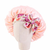 Kids Girls Sleep Cap Floral Print Hair Bonnet Satin Night Sleep Hat Turban Sleeping Hat Children Hair Care Bonnet Nightcap Caps