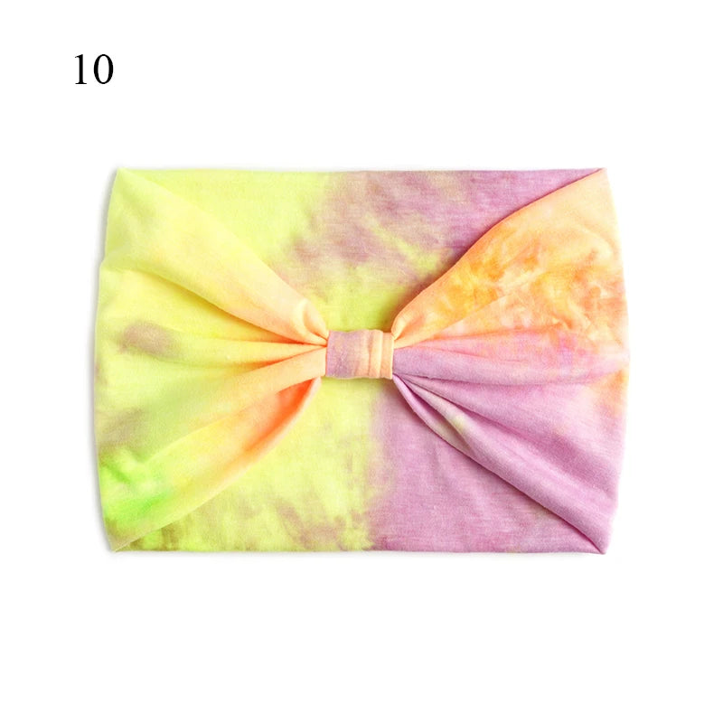 Bohemian Wide Stretch Headbands Multi-color Tie-dyed Yoga Sweatband Turban Head Wrap Bandana Women Hair Accessories Wholesale