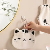Hanging Hand Towel Home Coral Fleece Hands Towel Kitchen Hanging Washcloth Double-layer Thickened Speed Absorbent Handkerchief