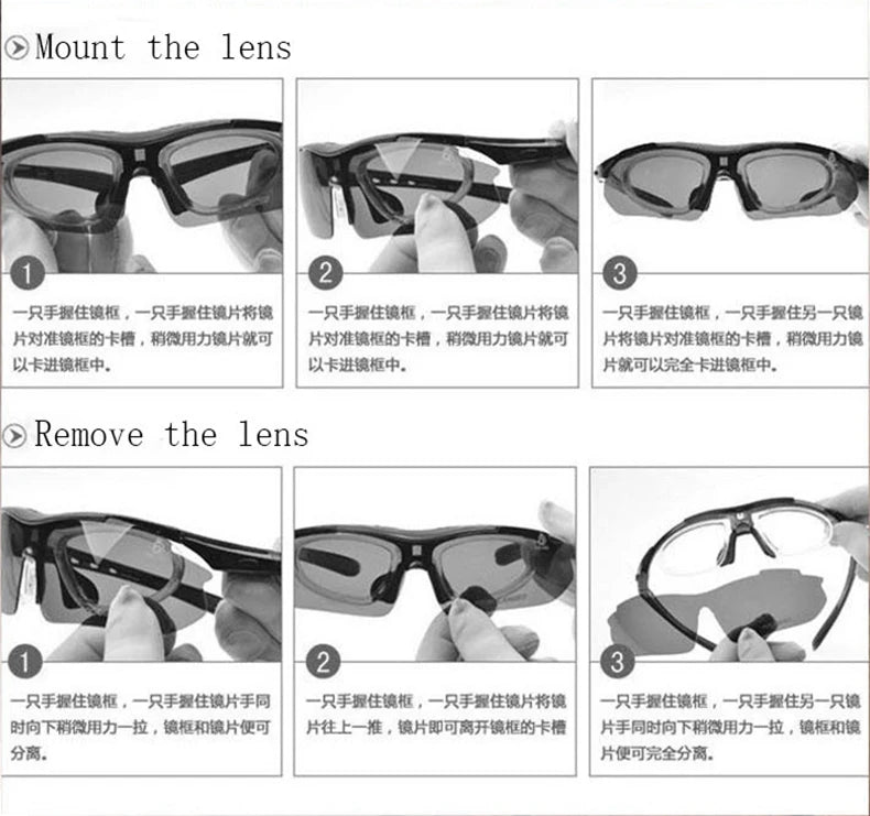 Cycling Glasses For Men's Women Men Outdoor Sports Bicycle Sunglasses MTB Road Goggles Eyewear 5 Lens Bike Equipment Driving