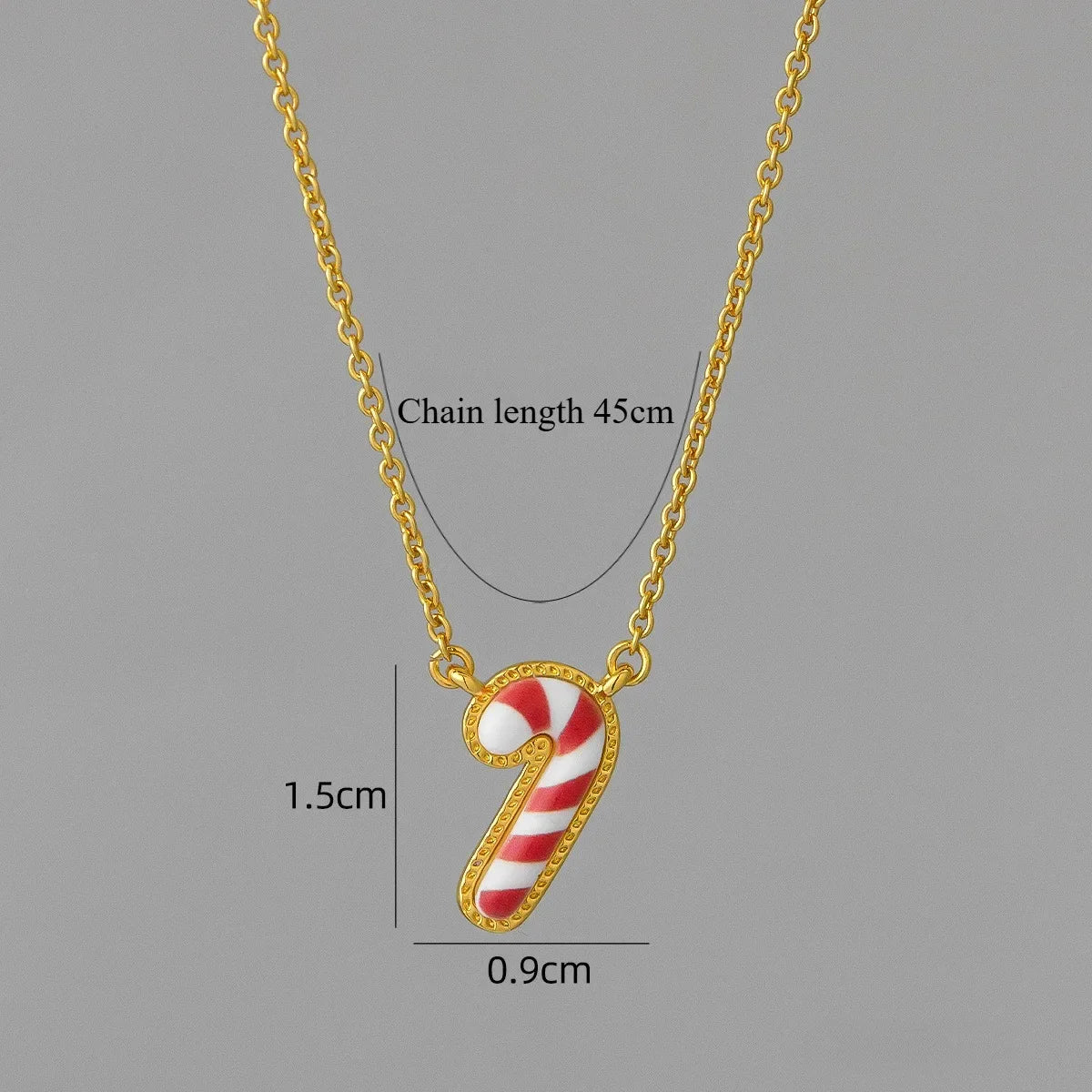VKVVA Fashion Jewelry Candy Cane Christmas Tree Snowflake Short Pendant Necklace for Women Unique Gifts