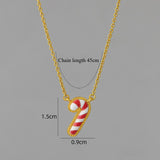 VKVVA Fashion Jewelry Candy Cane Christmas Tree Snowflake Short Pendant Necklace for Women Unique Gifts
