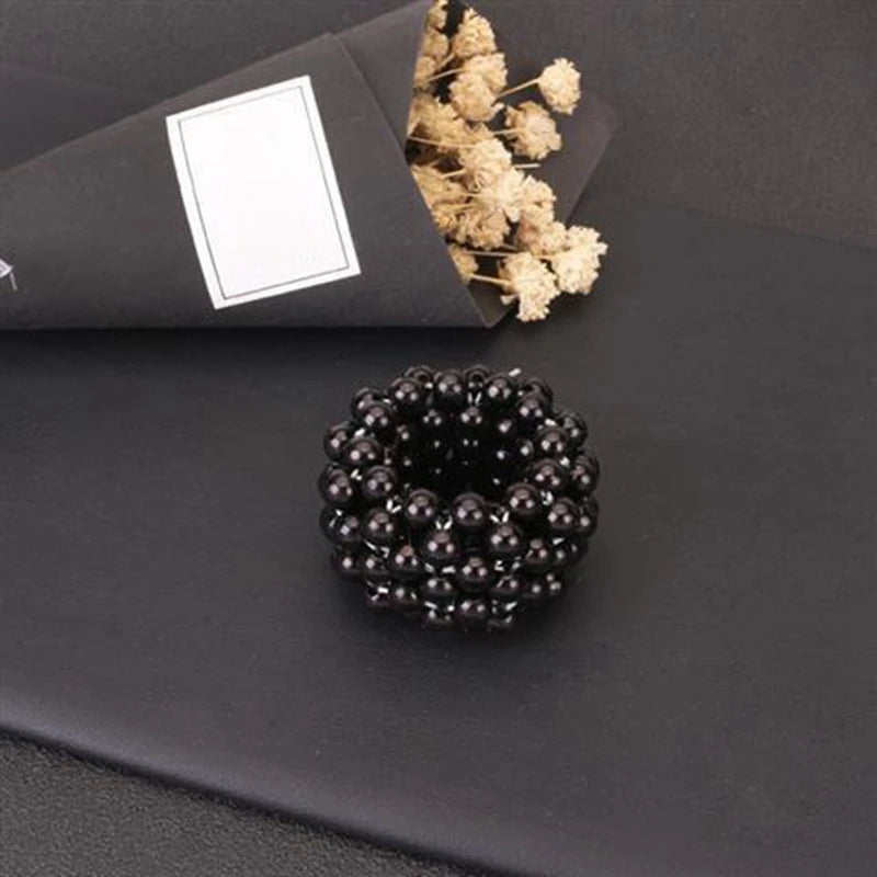 Handmade Pearl Bead Hair Ties Pearl Elastic Hairbands Beautiful Headwear Woman Fashionable Hair Accessories Korean Styling Tools