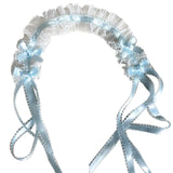 Gothic Headbands for Women Subculture Headband Gothic Bow White Headwear Cosplay Maid Flouncing Photo Props