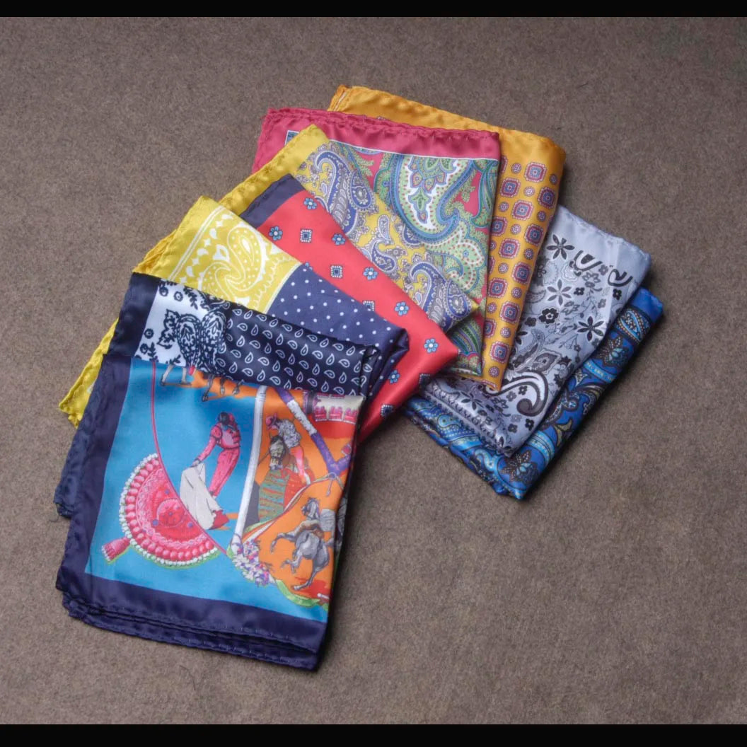 Luxury Mens Handkerchief Silk Accessories Hanky Pocket Squared Handkerchief Pocket Scarf Paisley Polka Dots Party Wedding Prom