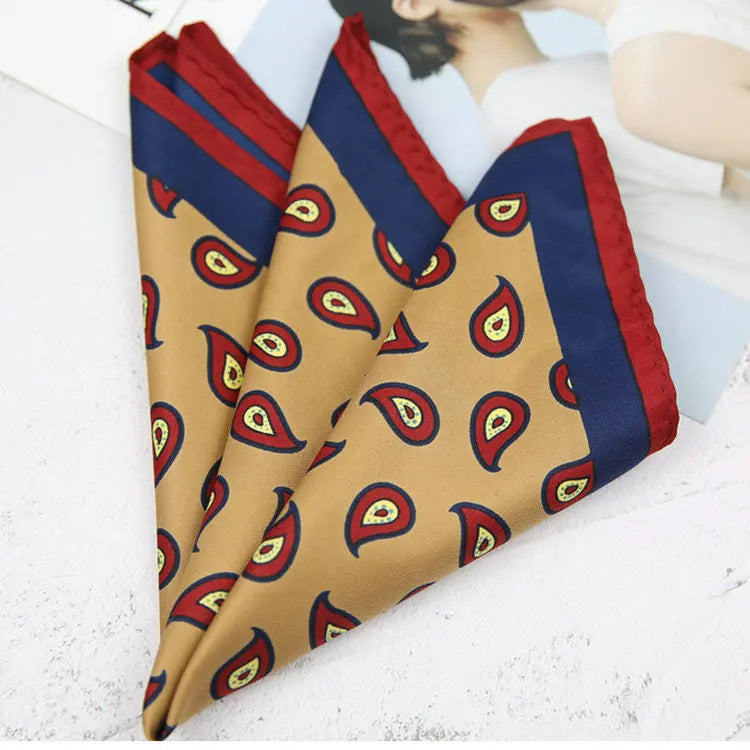 New Dot Red Print Pocket Square Floral Chest Towel Paisley Suits Wedding Gentlemen Hankies Men's Handkerchiefs Pocket Squares