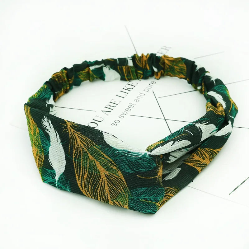 Women Headband New Fashion Hair Bands Bohemian Cross Elastic Hair Band For Ladies Black Purple Female Head band Hair Accessories
