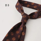 New Jacquard Polyester 8CM Formal Red Brown Neckties Men's Casual Cartoon Neck Tie Suit Cravat Wedding Party Banquet Accessories