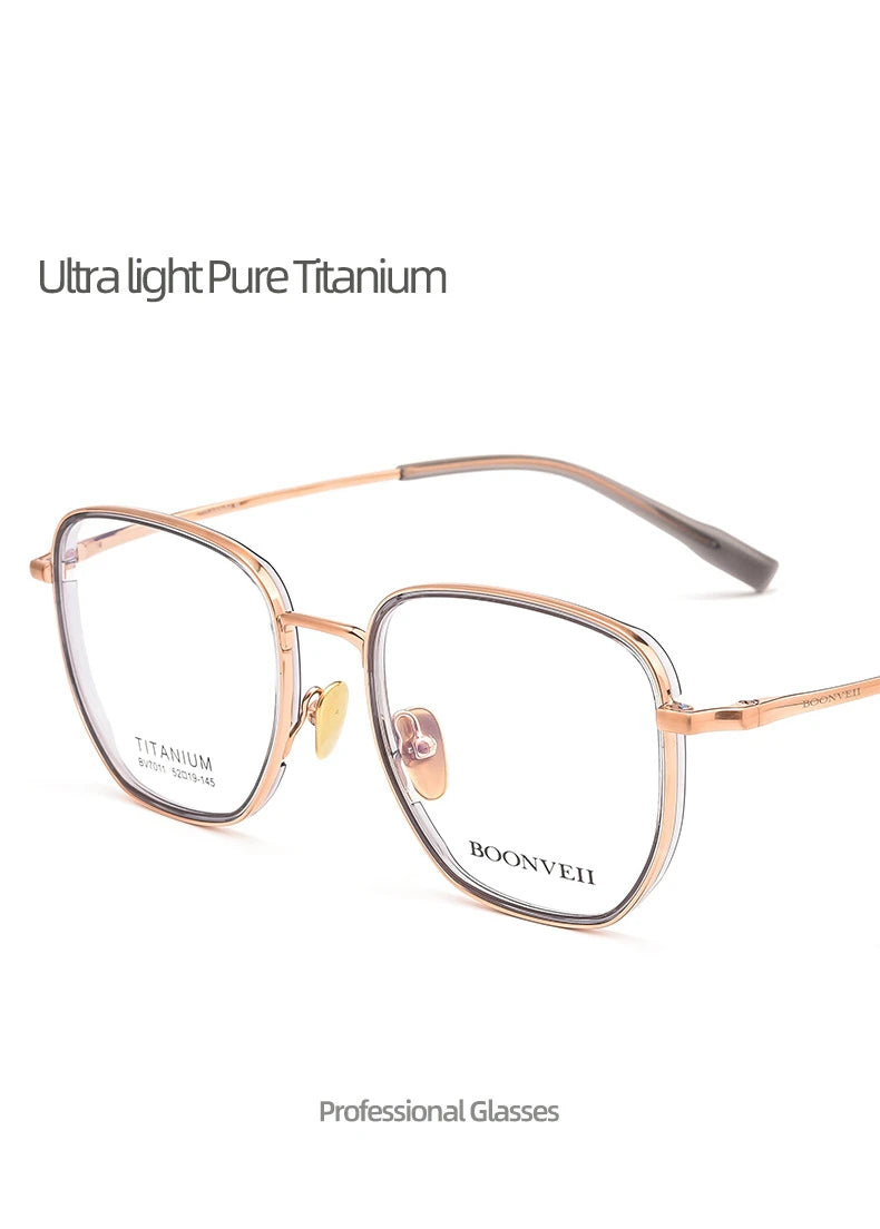 High Quality Ultralight Pure Titanium Glasses Frame for Men and Women Fashionable Retro Eyeglasses Optical Prescription Eyewear