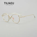 2024 Pure Titanium Frame Round Retro Fashion Men Women Eyeglasses Frame Anti-blue Light Glasses Designer Korean Glasses Frames