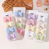 4Pcs/set Butterfly Hair Clip Set for Girls Double Layered Bow Cute Bangs Hair Pin Cotton Safe Kids Baby Hair Accessories Set