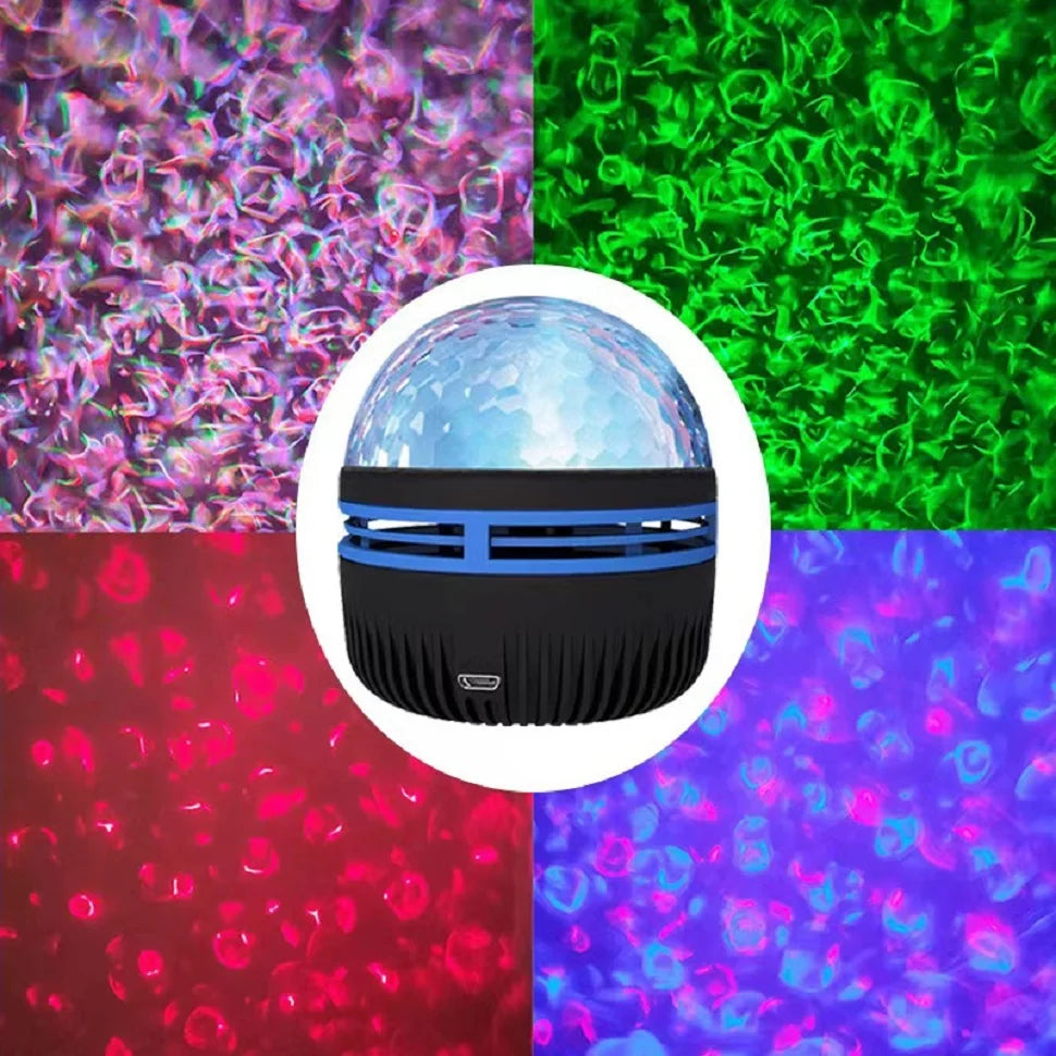 LED Night Light Water Pattern Projection Effect Lamp Children's Bedroom Decoration Projection Lamp Birthday Party Decoration