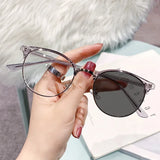 Blue Light Blocking Far-sight Glasses Unisex Women Men's Intelligent Photochromic Presbyopia Diopter Prescription Plus Eyewear