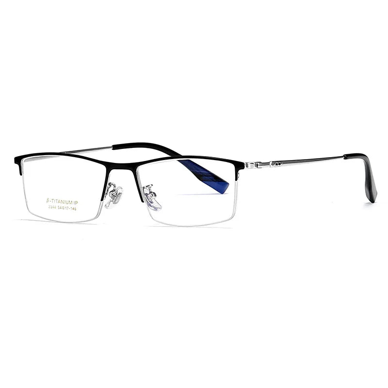 2023 New Titanium Half Frame Glasses Business Square Eyeglass Frames Myopia Hyperopia Prescription Eyeglasses Eyewear