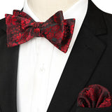 EASTEPIC Striped Bow Tie for Men Hanky Set Plaid Accessory Paisley Neckwear Floral Design Polka Dot Pure Black Evening Party