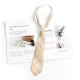 Brown Retro Plaid Striped Lazy-Free Japanese Style Brown Tie Women's Junior Wear Bow Tie College Style Men's Fashionmariage bleu