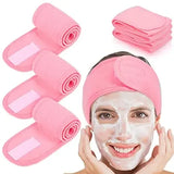 3pcs Women Soft Toweling Headbands Adjustable Sports Hairband Yoga Spa Bath Shower Wash Face Make Up Skincare Wide Head Band