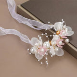 Elegant Girls Headband Lmitated Pearl Hair Headdress Baby Girls Flower Wreath Bride Garland Head Hoop Wedding Headbands Hair