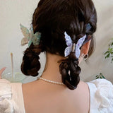 Retro Butterfly Hair Clips Back Of The Head Hair Claws Sweet Coiled Hairpin Women Lady Girl Headwear Hair Styling Tools