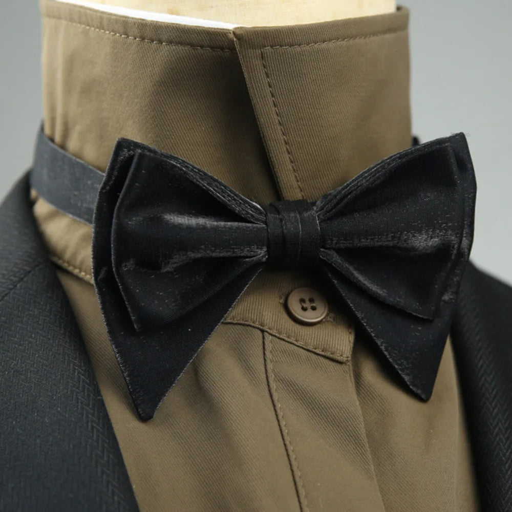 4 Styles Solid Color Black White Wine Bow Ties New Ribbon Gilded Butterfly Double Layered Wedding Party Bowknot Tuxedo Cravat