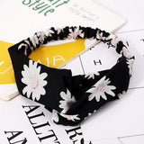 Fashion WomenFloral Headband Hair Accessories Leopard Cross Knotted Bow Chiffon Hair Band Girls Headdress Ladies Hoop Headwear
