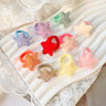 10pcs Red Colors New Year Girls Crown Butterfly Children Hairbands No Harm Cartoon Towel Rope Ponytail Holder Kids Rubber Band