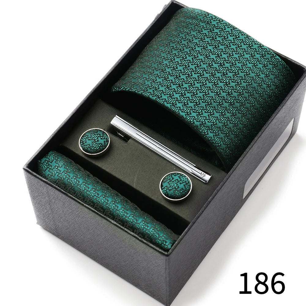 Men's Tie Gift Box With Neckties Handkerchiefs Cufflinks Tie Clips 6-Piece sets Group Business Wedding Festival Formal Ties