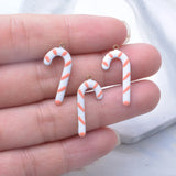 20pcs Copper Both Side Enamelled Christmas Crutches Charms Colorful Candy Cane Pendant DIY Earring Necklace Bracelet Accessories