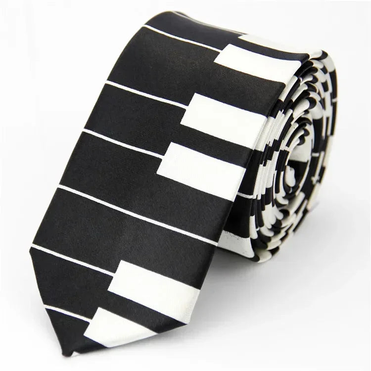 Narrow Ties for Men Women  5cm (2") Skinny Wedding Black Blue Red Pink White Purple Green Gray Piano Skull Slim Necktie