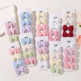 4Pcs/set Butterfly Hair Clip Set for Girls Double Layered Bow Cute Bangs Hair Pin Cotton Safe Kids Baby Hair Accessories Set