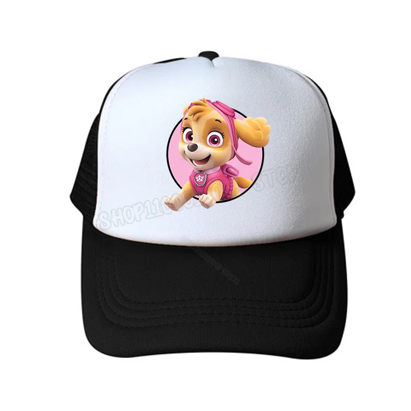 Paw Patrol Skye Kids Baseball Cap Marshall Rubble Girl Peak Cap Cartoon Boy Chase Rocky Mesh Cap Parent-child Summer Sunhat Gift