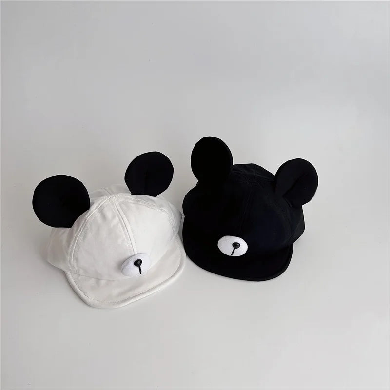 Cute Bear Ear Baby Hat Kids Boy Girl Soft Cotton Peaked Bonnet Caps Children Cartoon Casual Sun Visor Hats