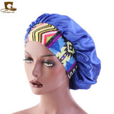 2020 New No. plus-Sized African Printing round Cap Double-Layer Satin Lining Wide Edge Nightcap Chemotherapy Hat