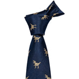 New Arrival Men's Ties Set Dinosaur Pattern Navy Gold Mens Wedding Necktie 8.5cm Necktie Business Silk Ties For Men Gift FA-5191