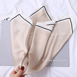 Spring Autumn Ladies Business Wear Decoration Solid Colour 70x70cm Small Square Handkerchief Gift Soft Imitated Silk Scarf