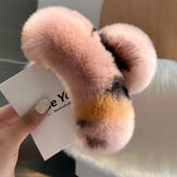 Muweordy New Oversized Faux Fur Big Crab Hair Clip for Girls Rabbit Hair Claw Clips Cute Plush Ponytail Women's Hair Barrettes