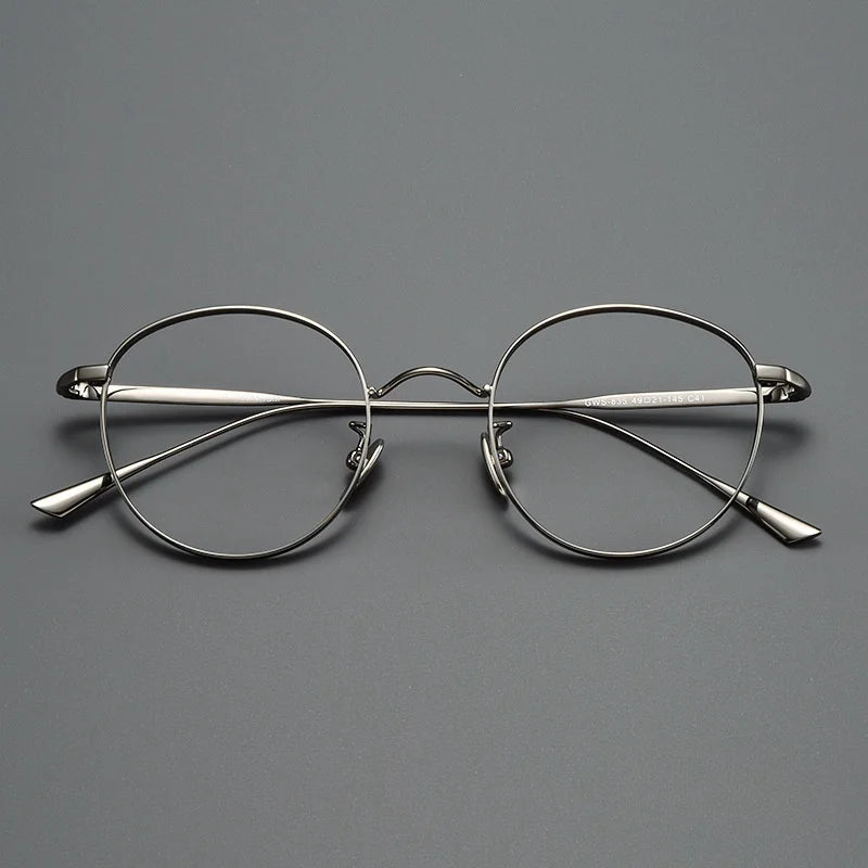 Titanium Glasses Frame Retro Round Wide-rimmed Men's Glasses Frame Anti-blue Light Optical Prescription Women Glasses Frame 835
