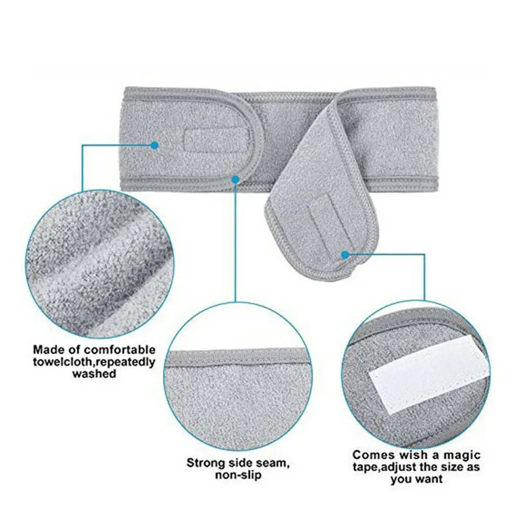 Fashion Headbands Wash Caps Shower Cosmetic Facial Adjustable Turban Tiara Turban Hairband Head Band