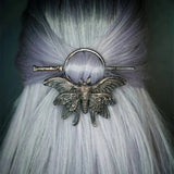 New Exquisite Fashion Retro Viking Witch Cane Crescent Hair Clip Metal Hair Accessories Women'S Jewelry Accessories Wholesale