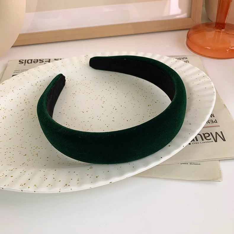 SWINATE Fashion Women Basic Black Velvet Hairband Double Size Headband Stretch Hair Hoop Simple Plain Style Easy For Wearing