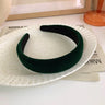 SWINATE Fashion Women Basic Black Velvet Hairband Double Size Headband Stretch Hair Hoop Simple Plain Style Easy For Wearing