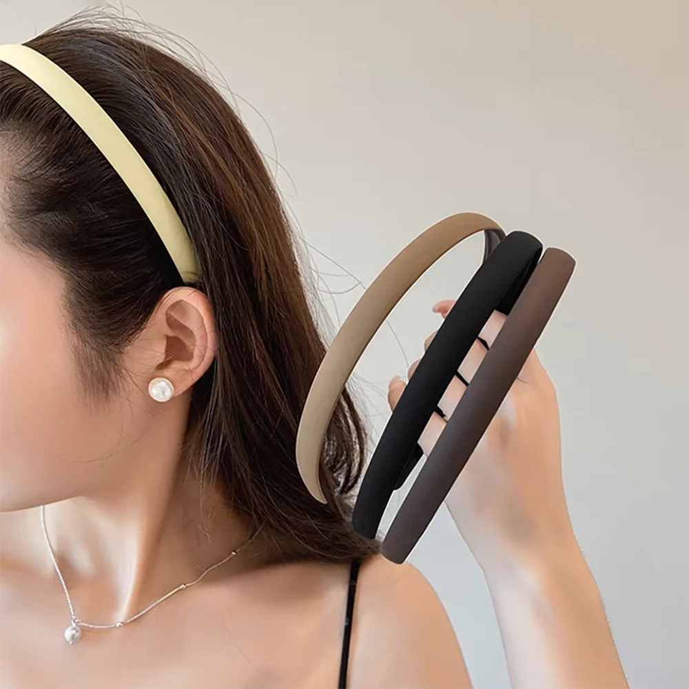 4pc European and American Black Khaki Style Hairbands Headbands for Women Men Versatile Girls Korean Daily Hair Accessories Tool