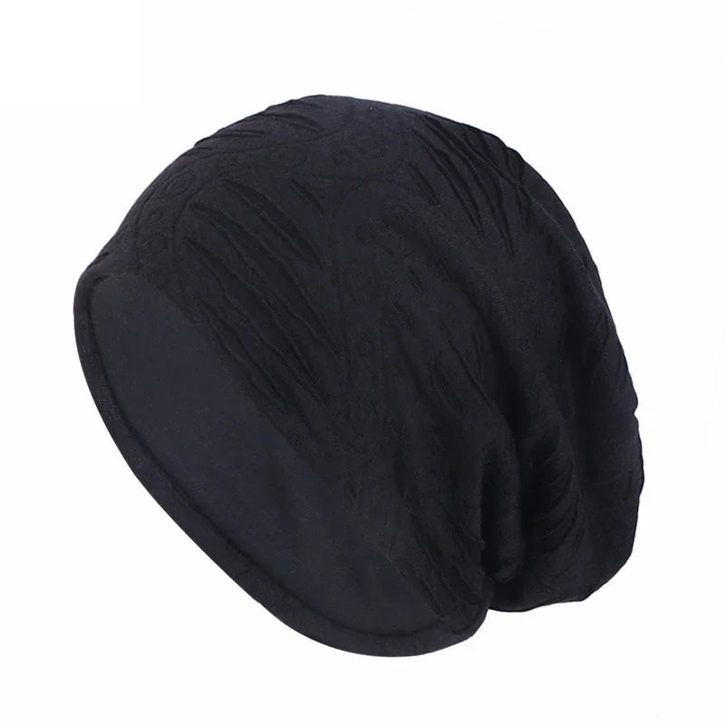 Unisex Men Women Beanie Cotton Night Sleep Cap Bonnet Chemo Hat Headwear Turban Baggy Hair Care Nightcap Pullover Hat Solid Colo