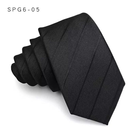 Luxury Slim Narrow Skinny 6CM Mens Necktie Neck Ties For Man Black Solid Dot Striped Jacquard Cravat Business Party Corbatas