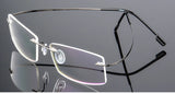 Titanium Alloy Ultra-Elastic Frameless Metal Glasses Frame for Men and Women, Rimless Myopia Prescription Glass Frames FJ868