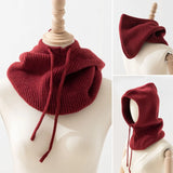 Winter Balaclava Hats For Men&Women Corduroy Hooded Caps Outdoor Warmer Drawstring Hats One-Piece Neck Collar Beanies Cap