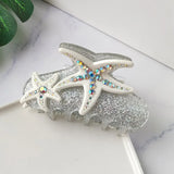YHJ Starfish Hair Claw for Women Rhinestone Acetate Claw Clip Vacation Jewelry Hair Clip Trendy Claw Clips Hair Accessories